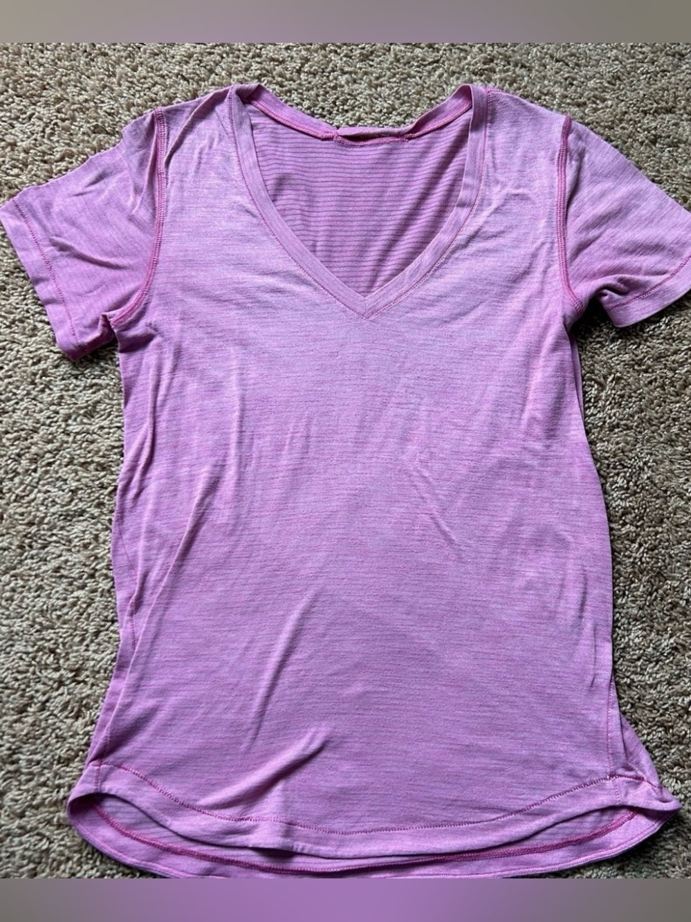 Lululemon What The Sport Tee Heathered Pink Paradise Women’s 2/XXS lightweight